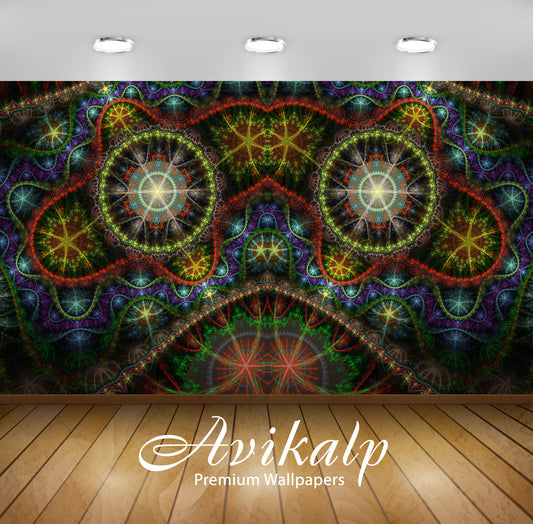 Avikalp Exclusive Awi4156 Colorful Fractal Full HD Wallpapers for Living room, Hall, Kids Room, Kitc