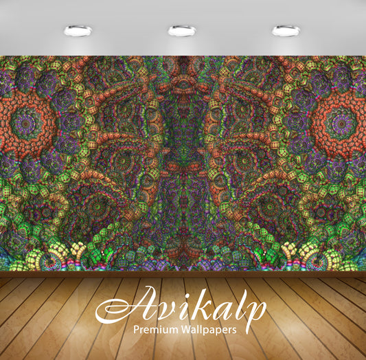 Avikalp Exclusive Awi4159 Colorful Fractal Shapes Full HD Wallpapers for Living room, Hall, Kids Roo