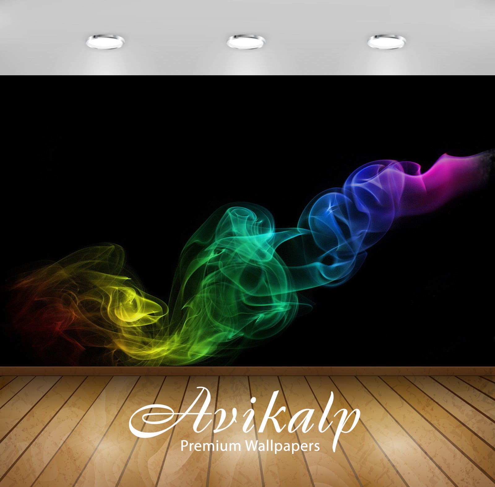 Avikalp Exclusive Awi4193 Colorful Smoke Full HD Wallpapers for Living room, Hall, Kids Room, Kitche