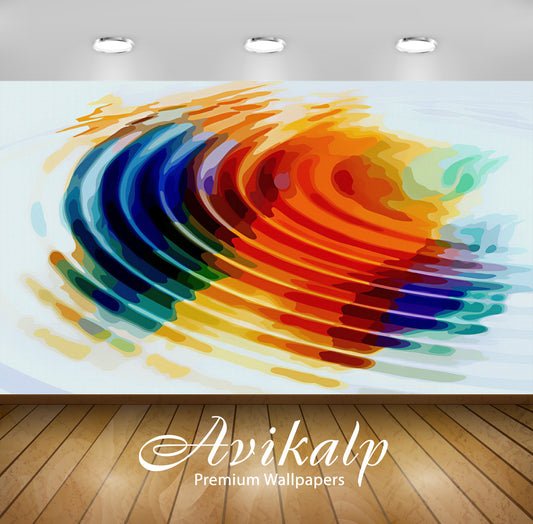 Avikalp Exclusive Awi4207 Colorful Water Rings Full HD Wallpapers for Living room, Hall, Kids Room,