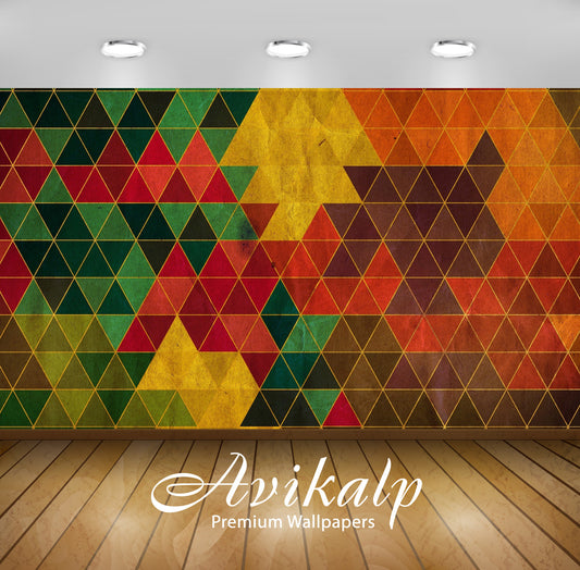 Avikalp Exclusive Awi4214 Colors On The Triangle Pattern Full HD Wallpapers for Living room, Hall, K