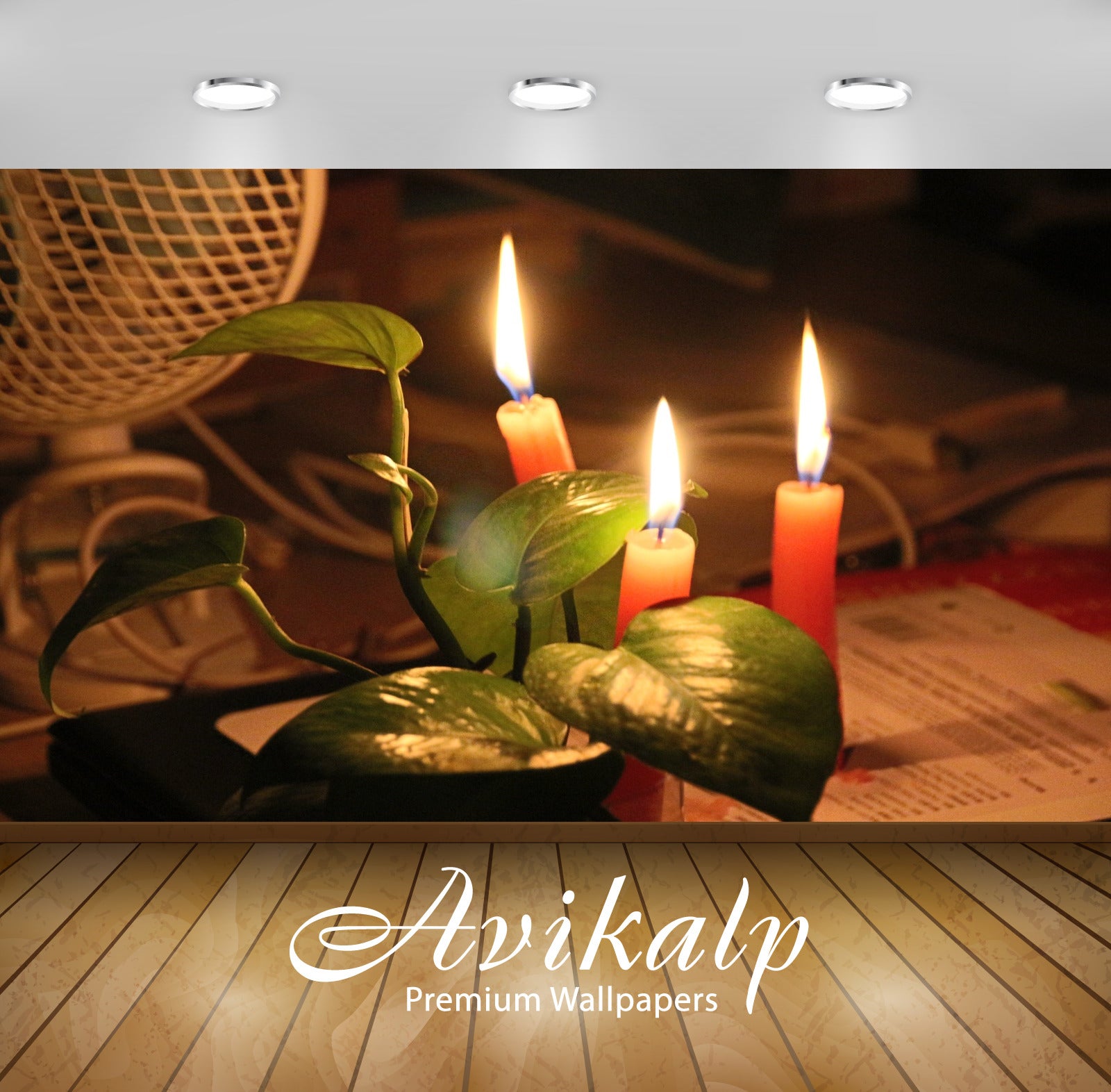 Avikalp Exclusive Premium candlelight HD Wallpapers for Living room, Hall, Kids Room, Kitchen, TV Ba