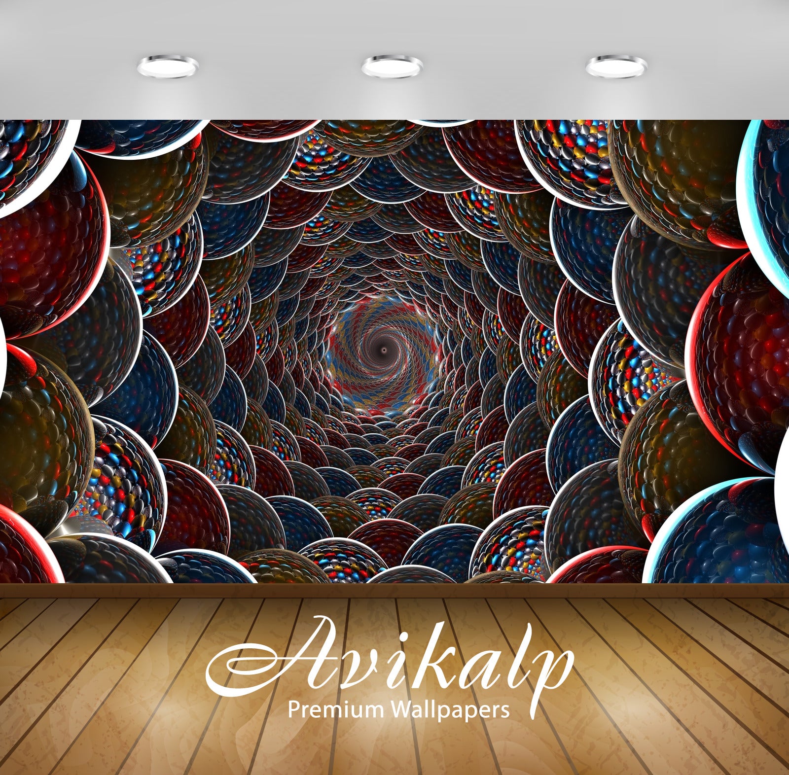 Avikalp Exclusive Awi4342 Fractal Balls Abyss Full HD Wallpapers for Living room, Hall, Kids Room, K