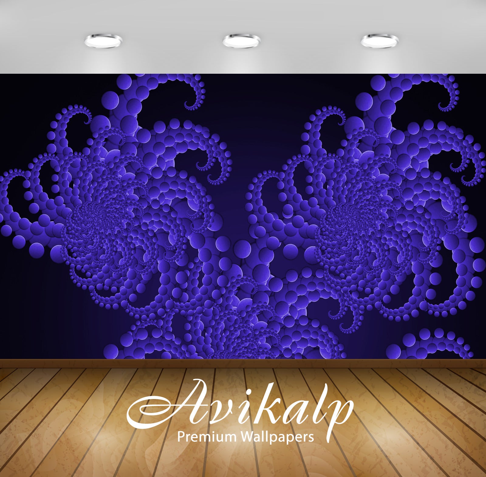 Avikalp Exclusive Awi4350 Fractal Circles Full HD Wallpapers for Living room, Hall, Kids Room, Kitch