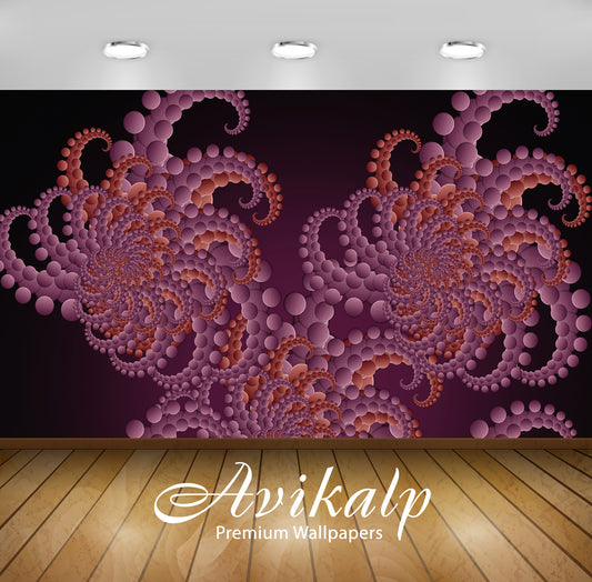 Avikalp Exclusive Awi4353 Fractal Circles Full HD Wallpapers for Living room, Hall, Kids Room, Kitch