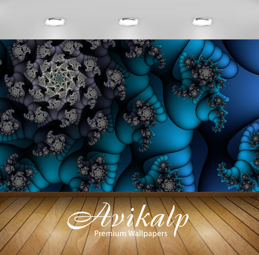 Avikalp Exclusive Awi4363 Fractal Design Full HD Wallpapers for Living room, Hall, Kids Room, Kitche