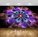 Avikalp Exclusive Awi4370 Fractal Glowing Daisy Full HD Wallpapers for Living room, Hall, Kids Room,