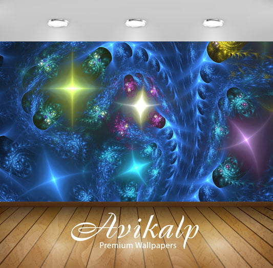 Avikalp Exclusive Awi4397 Fractal Shapes Full HD Wallpapers for Living room, Hall, Kids Room, Kitche