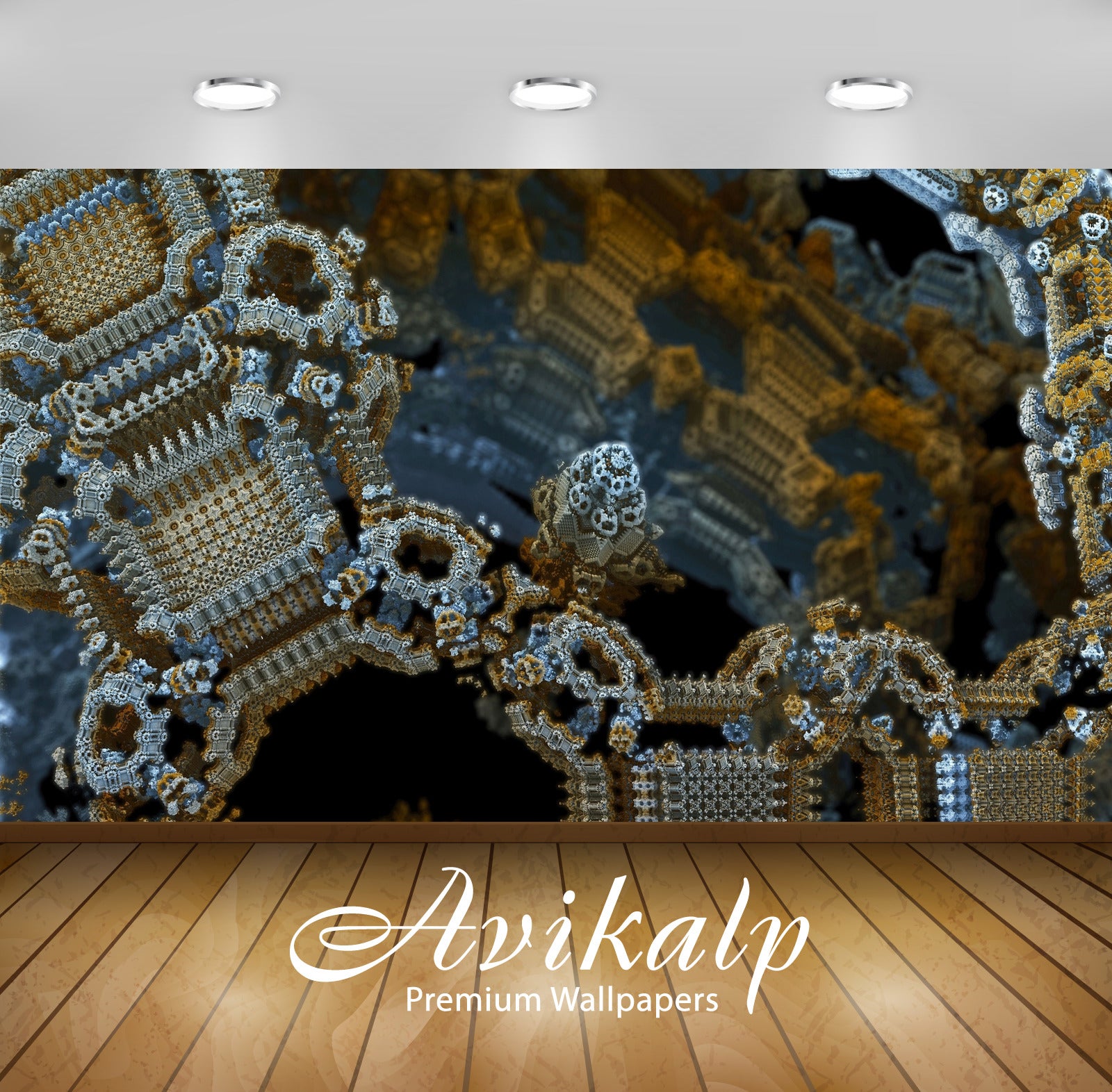 Avikalp Exclusive Awi4398 Fractal Shapes Full HD Wallpapers for Living room, Hall, Kids Room, Kitche