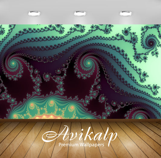 Avikalp Exclusive Awi4402 Fractal Spirals Full HD Wallpapers for Living room, Hall, Kids Room, Kitch