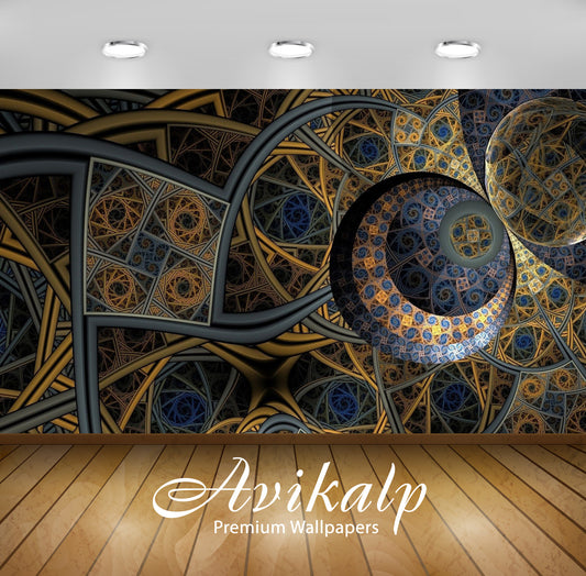 Avikalp Exclusive Awi4404 Fractal Spirals Full HD Wallpapers for Living room, Hall, Kids Room, Kitch