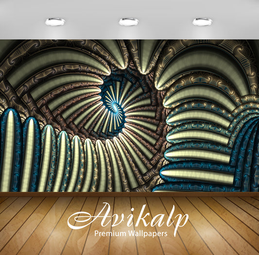 Avikalp Exclusive Awi4405 Fractal Spirals Full HD Wallpapers for Living room, Hall, Kids Room, Kitch