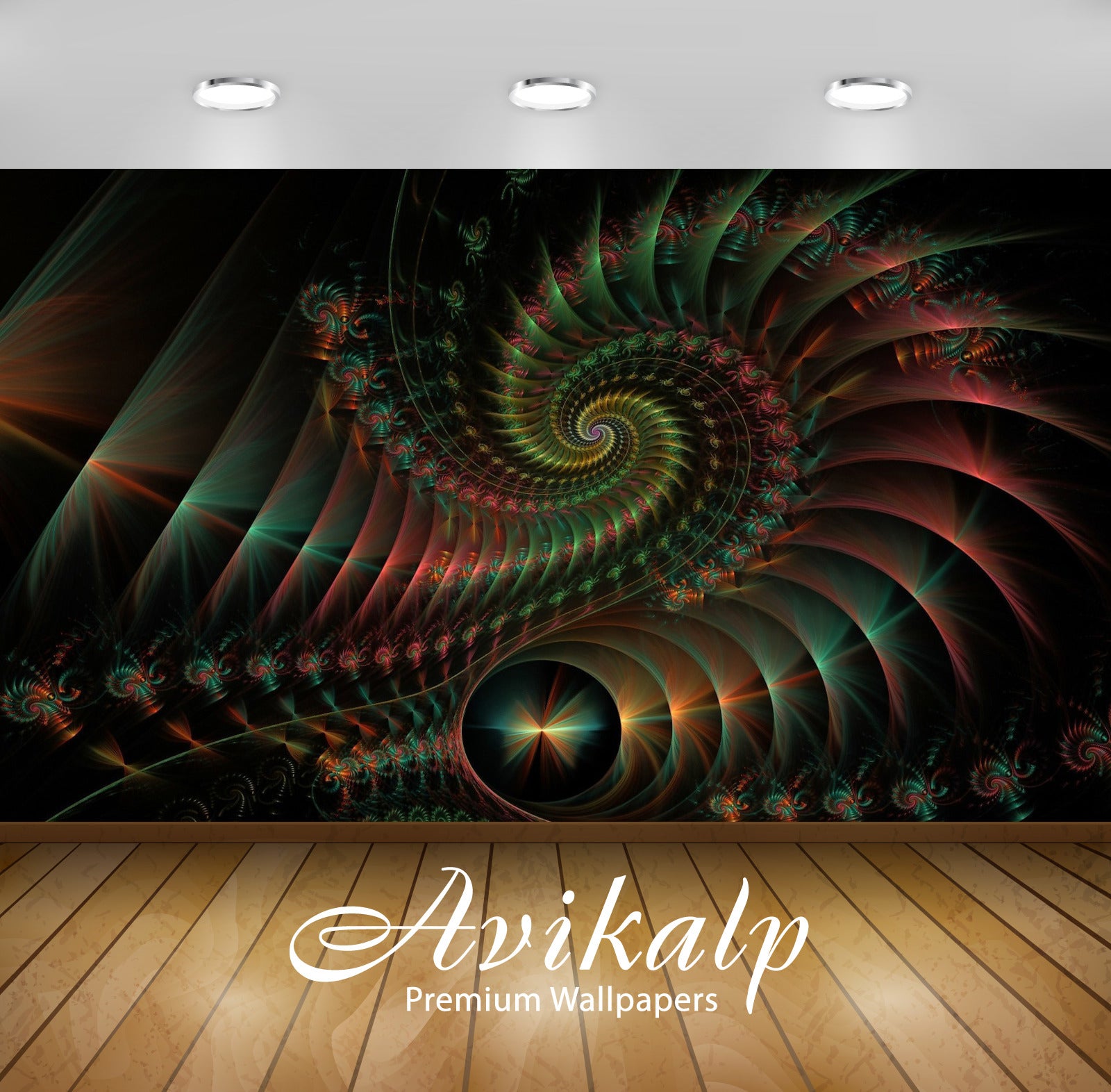 Avikalp Exclusive Awi4406 Fractal Spirals Full HD Wallpapers for Living room, Hall, Kids Room, Kitch