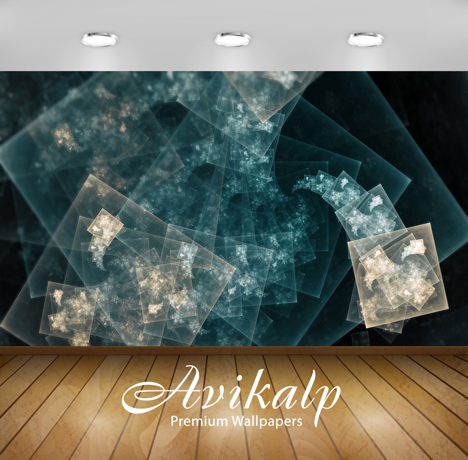 Avikalp Exclusive Awi4407 Fractal Squares Full HD Wallpapers for Living room, Hall, Kids Room, Kitch