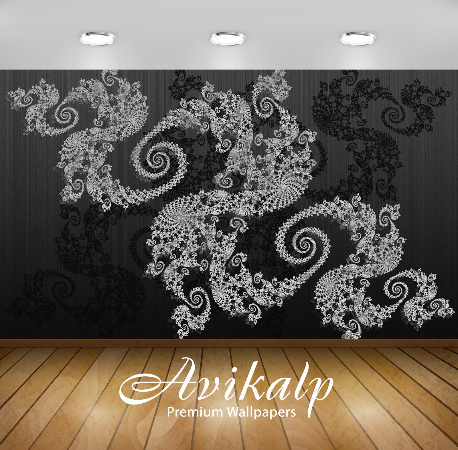 Avikalp Exclusive Awi4413 Fractal Swirls Full HD Wallpapers for Living room, Hall, Kids Room, Kitche