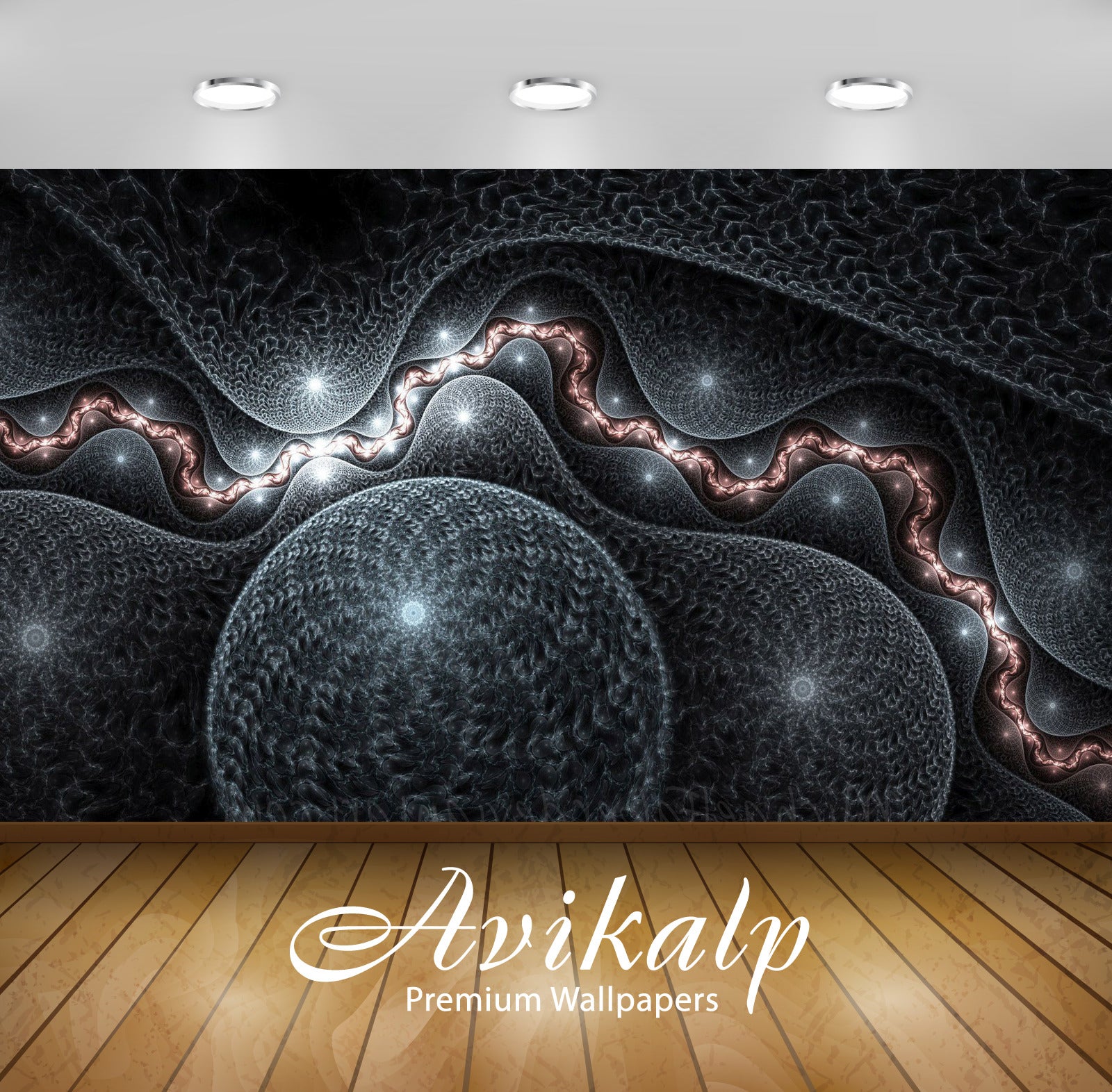 Avikalp Exclusive Awi4415 Fractal Waves And Circles Full HD Wallpapers for Living room, Hall, Kids R