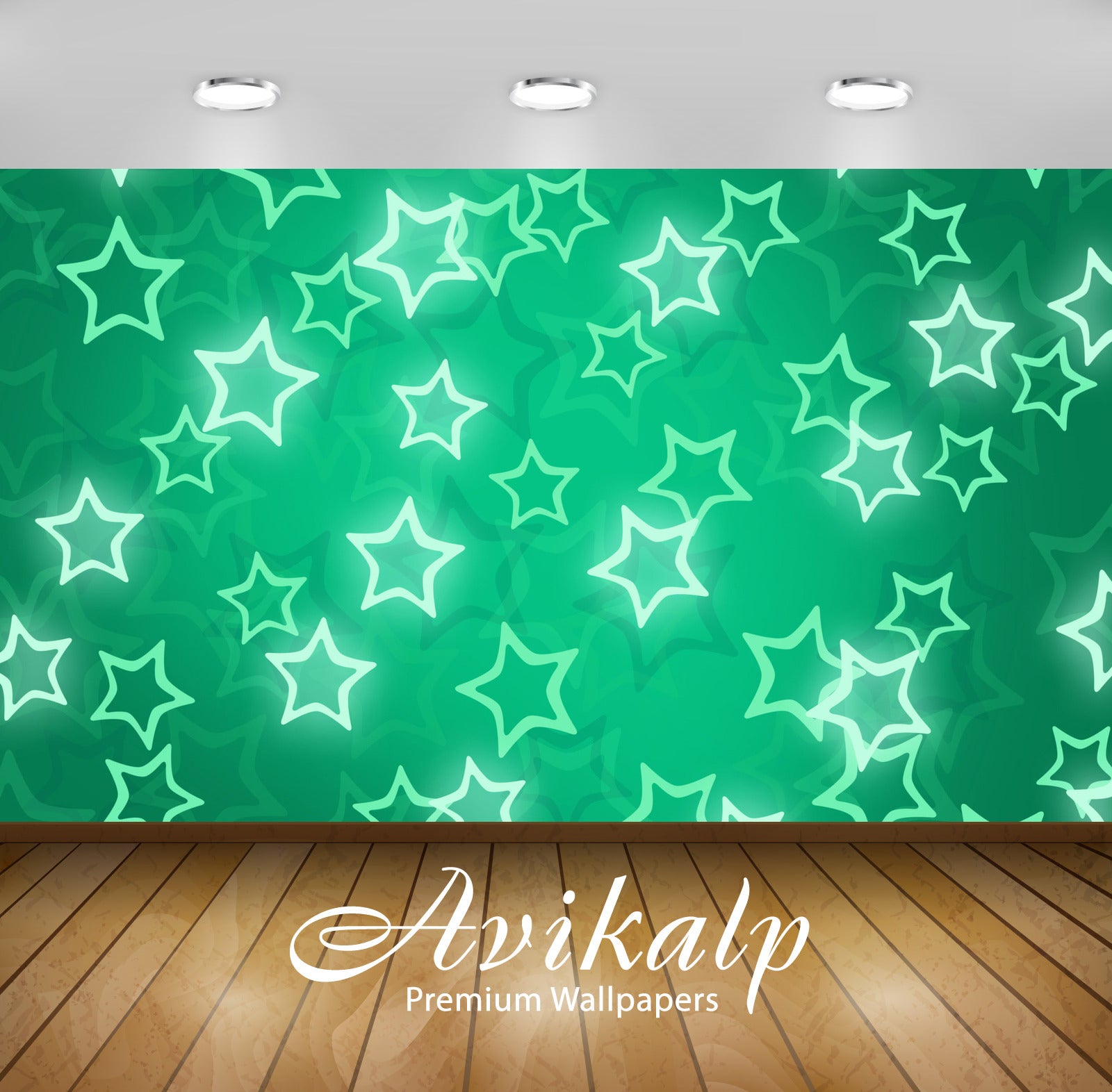 Avikalp Exclusive Awi4434 Glowing Star Pattern Full HD Wallpapers for Living room, Hall, Kids Room,