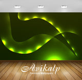 Avikalp Exclusive Awi4454 Green Glowing Waves Full HD Wallpapers for Living room, Hall, Kids Room, K