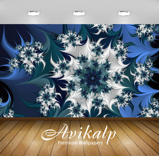 Avikalp Exclusive Awi4463 Icy Flowers Full HD Wallpapers for Living room, Hall, Kids Room, Kitchen,