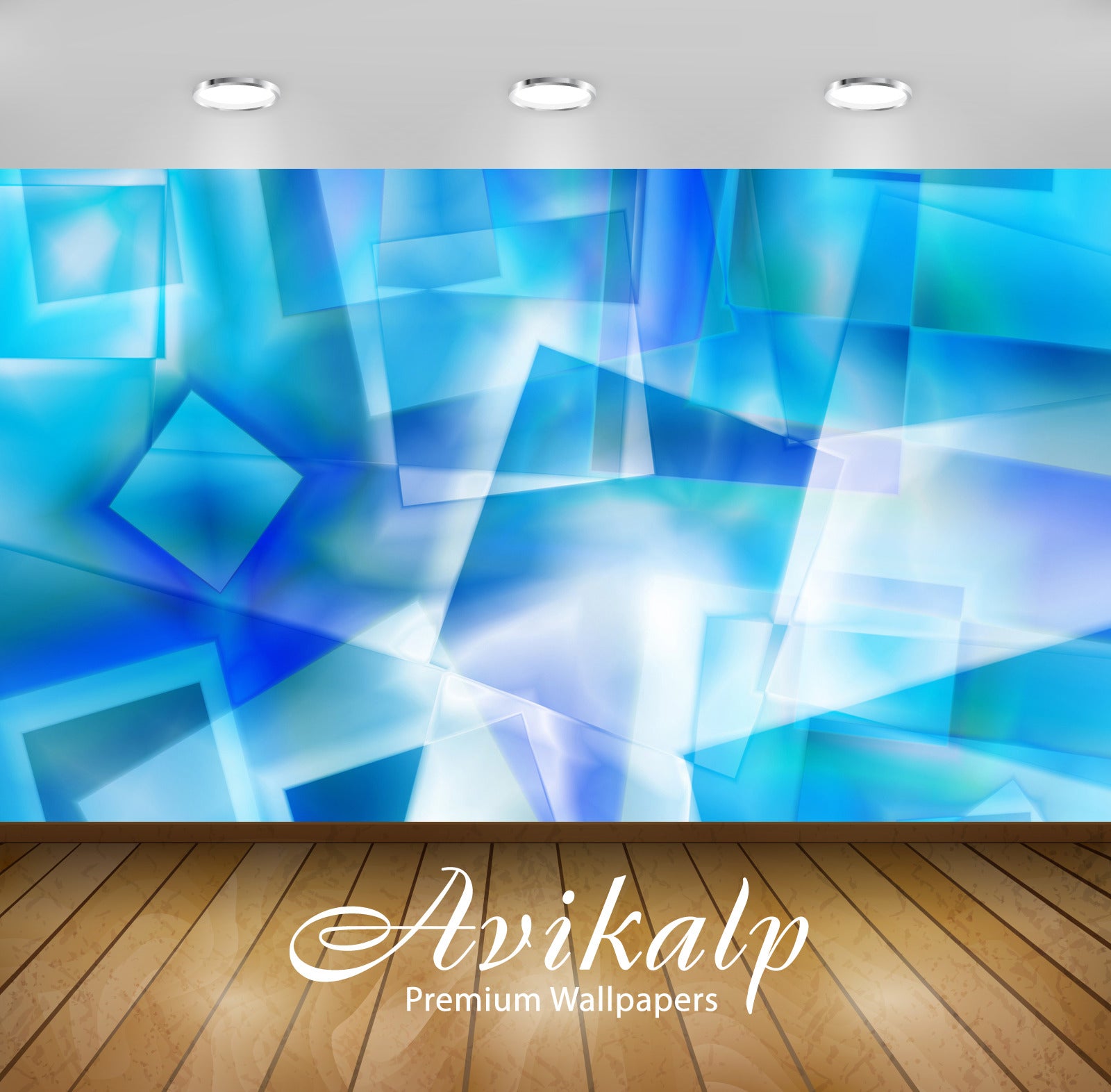 Avikalp Exclusive Awi4464 Icy Squares Full HD Wallpapers for Living room, Hall, Kids Room, Kitchen,