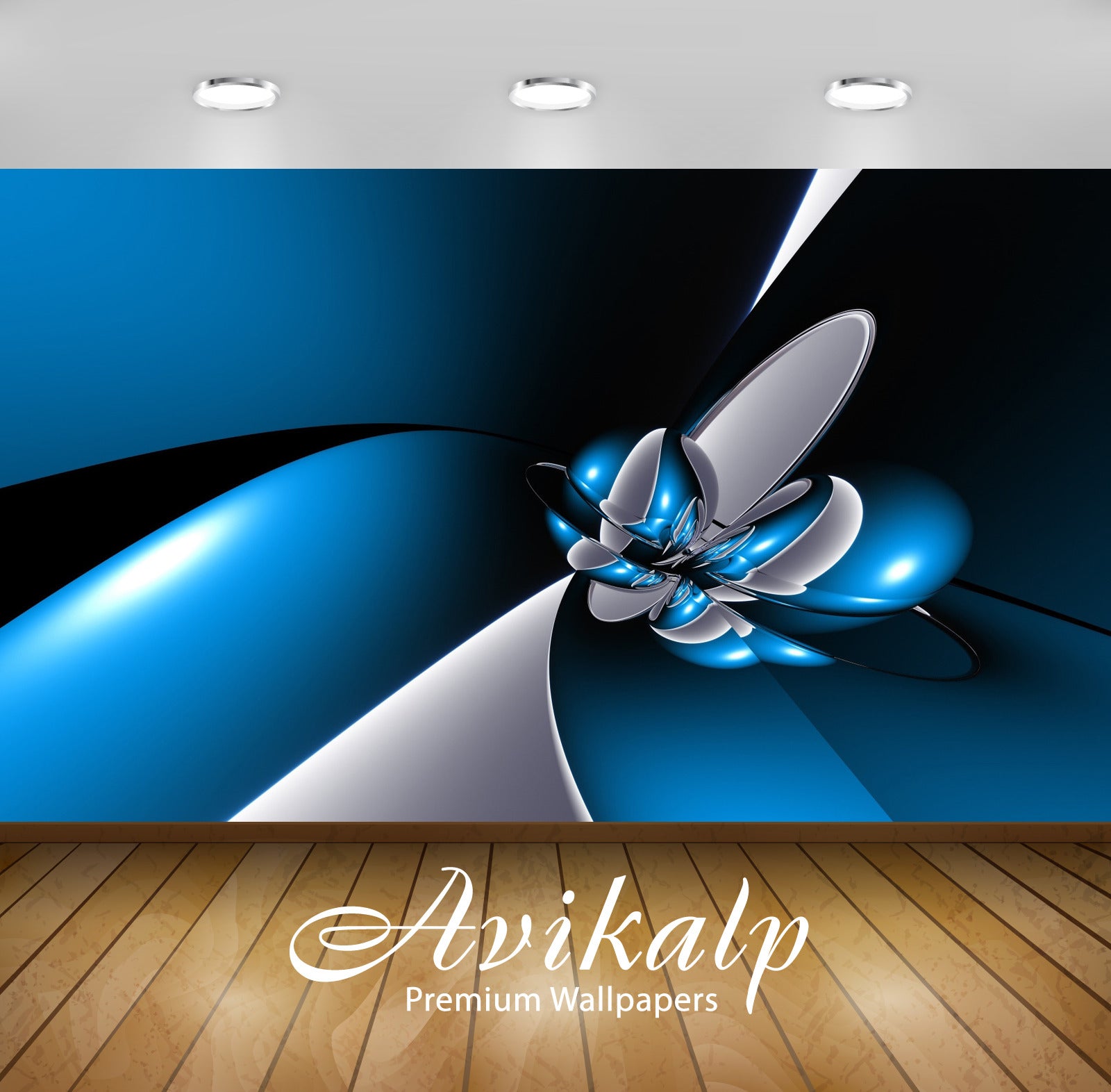 Avikalp Exclusive Awi4505 Metallic Curves Full HD Wallpapers for Living room, Hall, Kids Room, Kitch