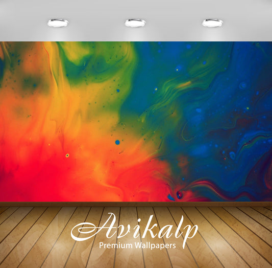 Avikalp Exclusive Awi4547 Paint In Oil Full HD Wallpapers for Living room, Hall, Kids Room, Kitchen,