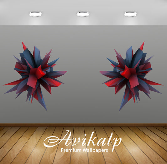 Avikalp Exclusive Awi4595 Red And Blue Thorns Full HD Wallpapers for Living room, Hall, Kids Room, K