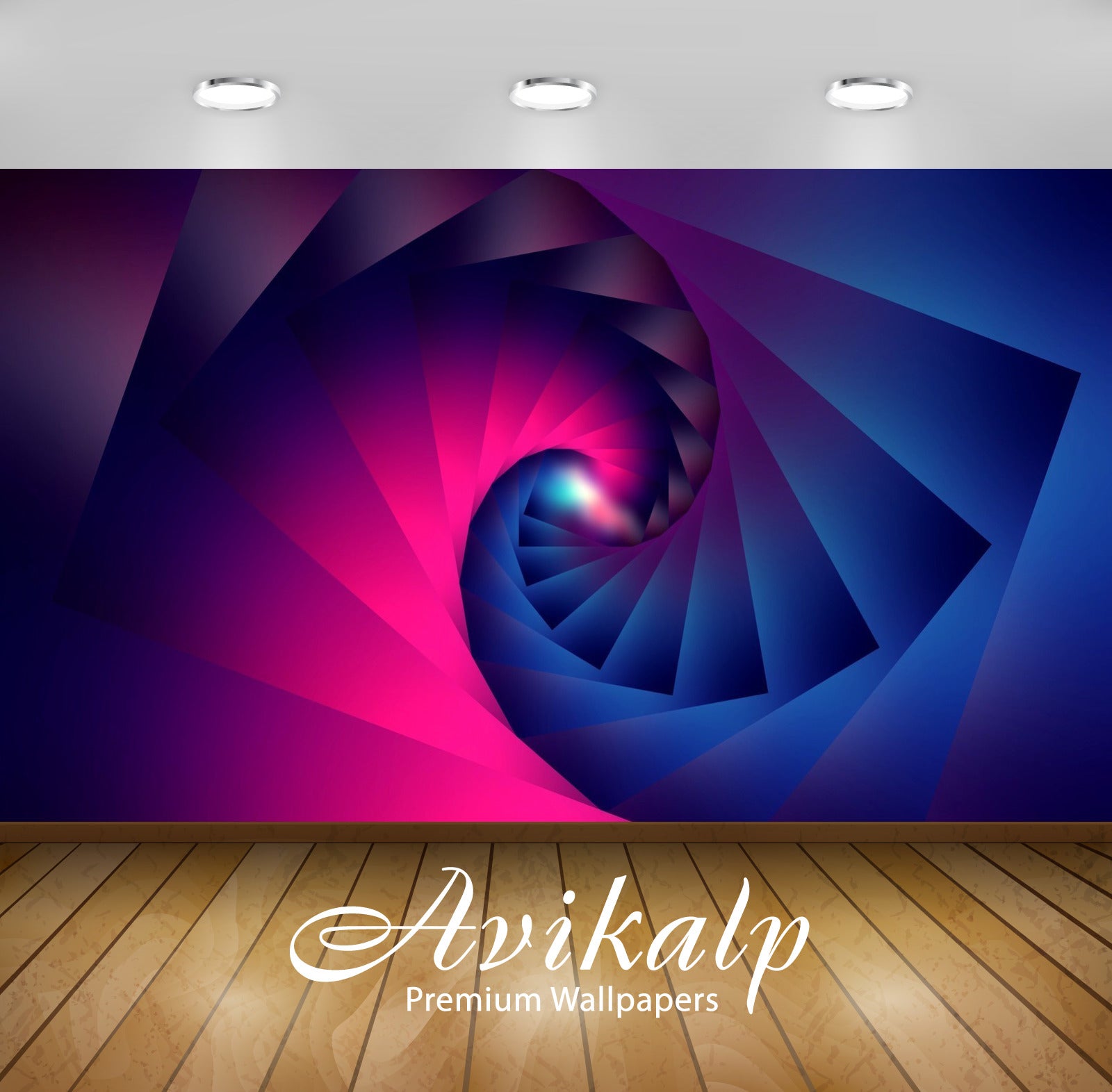 Avikalp Exclusive Awi4633 Square Spiral Full HD Wallpapers for Living room, Hall, Kids Room, Kitchen