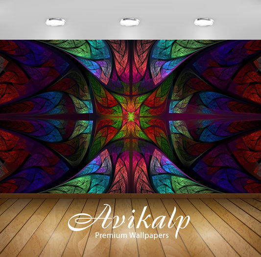 Avikalp Exclusive Awi4637 Stained Glass Full HD Wallpapers for Living room, Hall, Kids Room, Kitchen