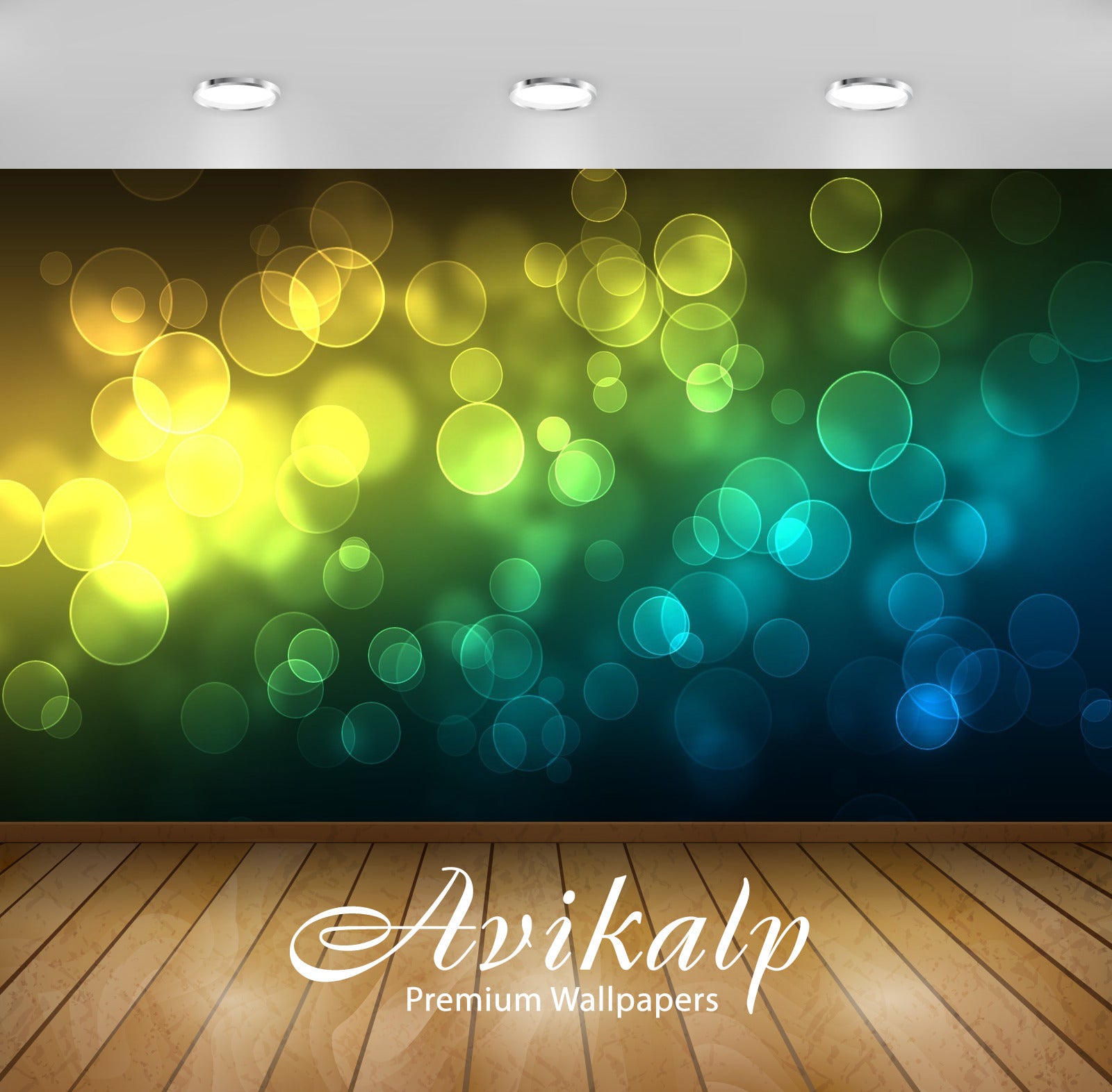 Avikalp Exclusive Awi4660 Translucent Neon Bubbles Full HD Wallpapers for Living room, Hall, Kids Ro