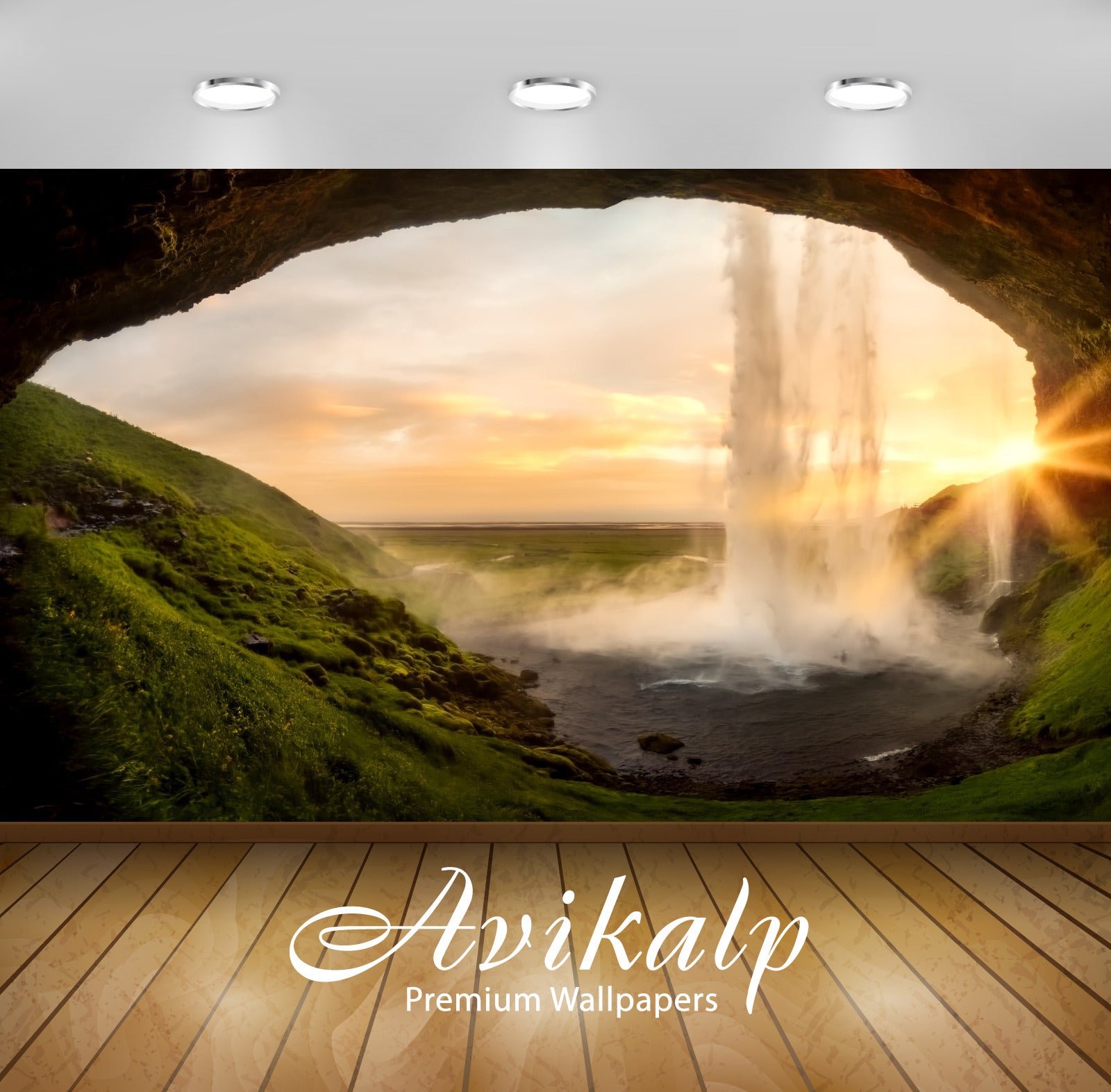 Avikalp Exclusive Awi4796 Iceland Waterfall Nature Mountain Full HD Wallpapers for Living room, Hall