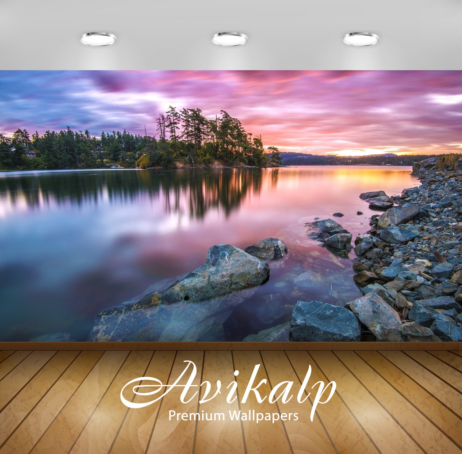 Avikalp Exclusive Awi5079 Amazing Sunset Colors Reflected In The Clear Water Nature Full HD Wallpape