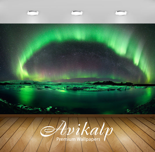 Avikalp Exclusive Awi5110 Aurora Borealis Nature Full HD Wallpapers for Living room, Hall, Kids Room