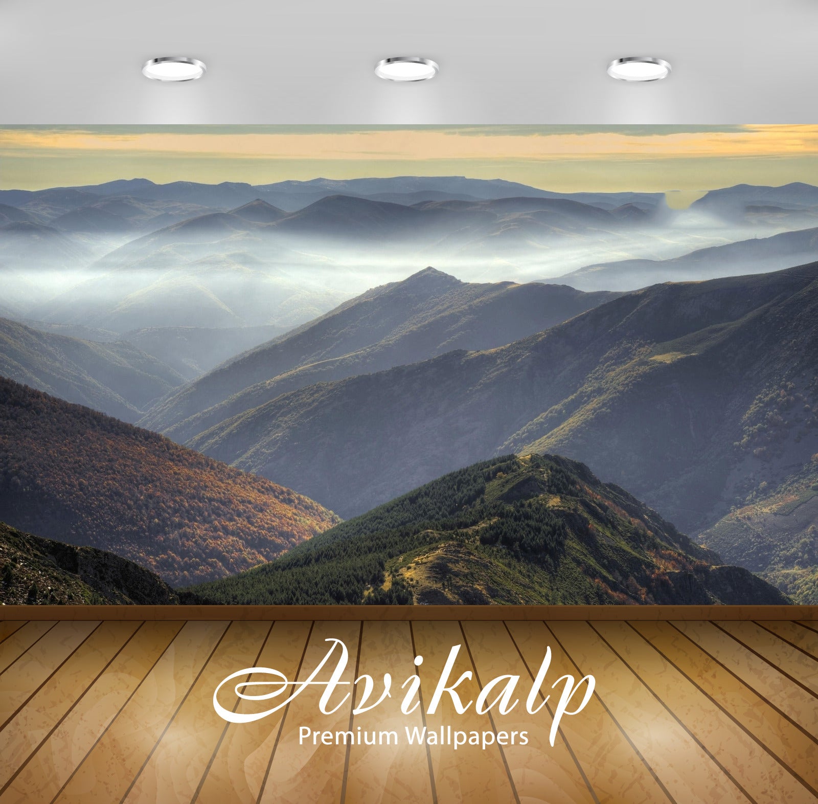 Avikalp Exclusive Awi5218 Beautiful Sunset Sky Above The Foggy High Mountains Nature Full HD Wallpap