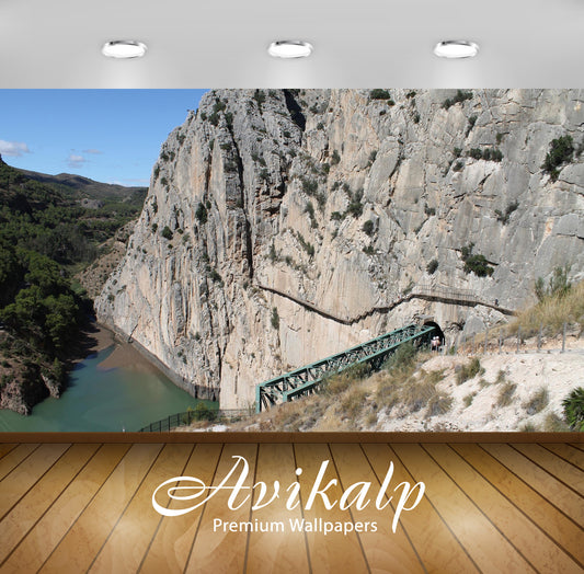 Avikalp Exclusive Awi5294 Caminito Del Rey Along The High Cliff Nature Full HD Wallpapers for Living