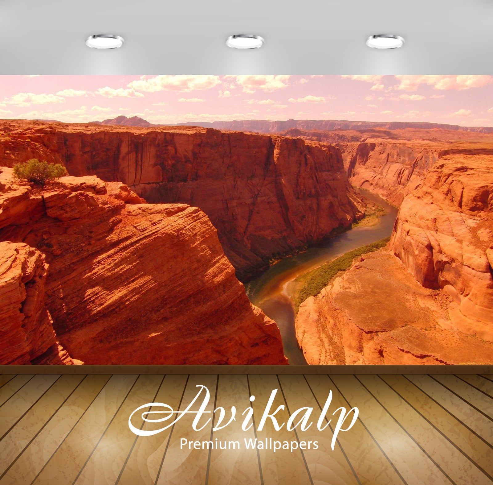 Avikalp Exclusive Awi5615 Horseshoe Bend Nature Full HD Wallpapers for Living room, Hall, Kids Room,