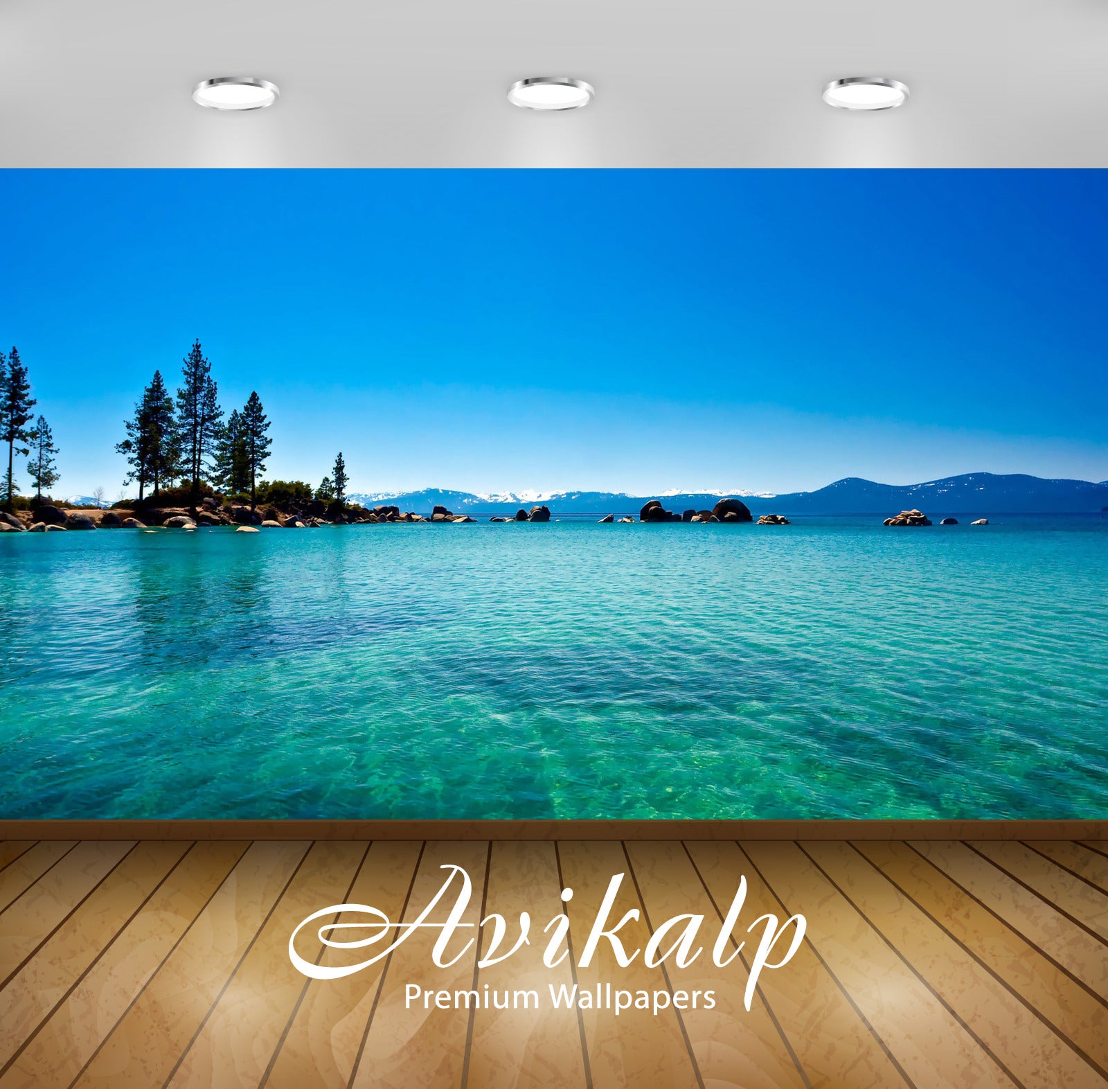 Avikalp Exclusive Awi5702 Lake Tahoe Nature Full HD Wallpapers for Living room, Hall, Kids Room, Kit