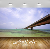 Avikalp Exclusive Awi5727 Long Bridge To The Island Nature Full HD Wallpapers for Living room, Hall,