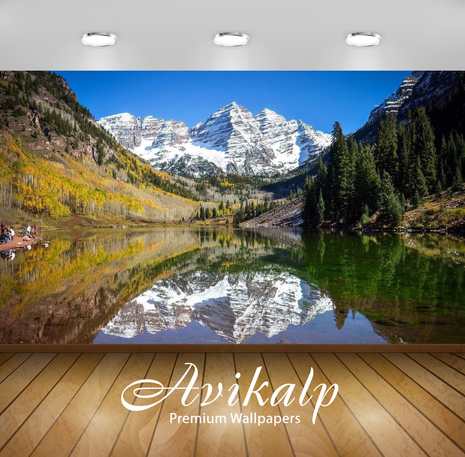 Avikalp Exclusive Awi5737 Maroon Bells Nature Full HD Wallpapers for Living room, Hall, Kids Room, K