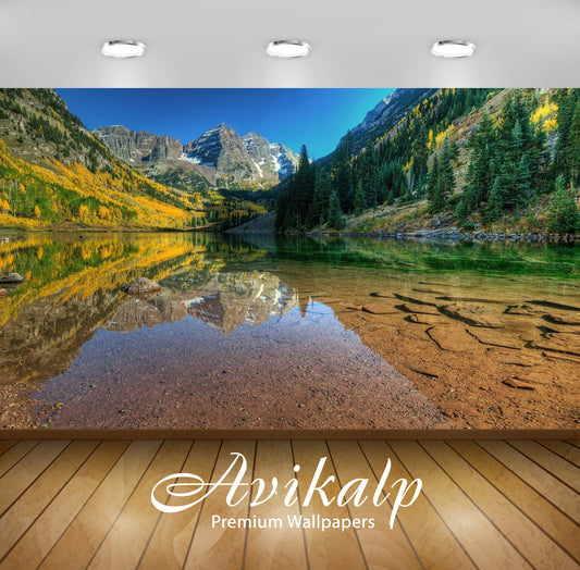 Avikalp Exclusive Awi5738 Maroon Bells Reflected In The Clear Lake Nature Full HD Wallpapers for Liv