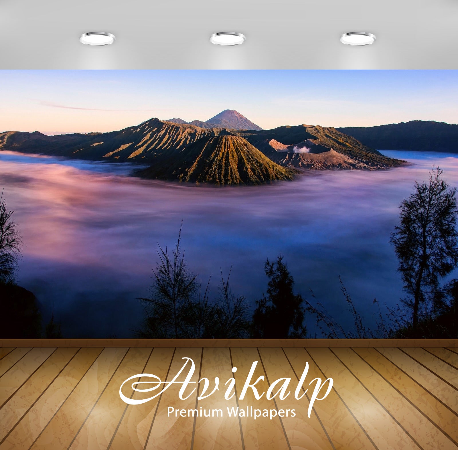 Avikalp Exclusive Awi5785 Mount Bromo Nature Full HD Wallpapers for Living room, Hall, Kids Room, Ki