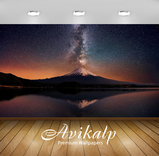 Avikalp Exclusive Awi5793 Mount Fuji Nature Full HD Wallpapers for Living room, Hall, Kids Room, Kit