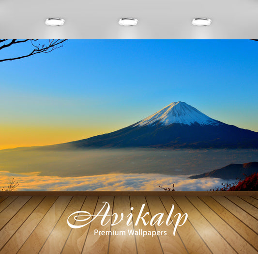 Avikalp Exclusive Awi5799 Mount Fuji Nature Full HD Wallpapers for Living room, Hall, Kids Room, Kit