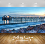 Avikalp Exclusive Awi7319 Sunset Over Malibu Pier Nature HD Wallpaper