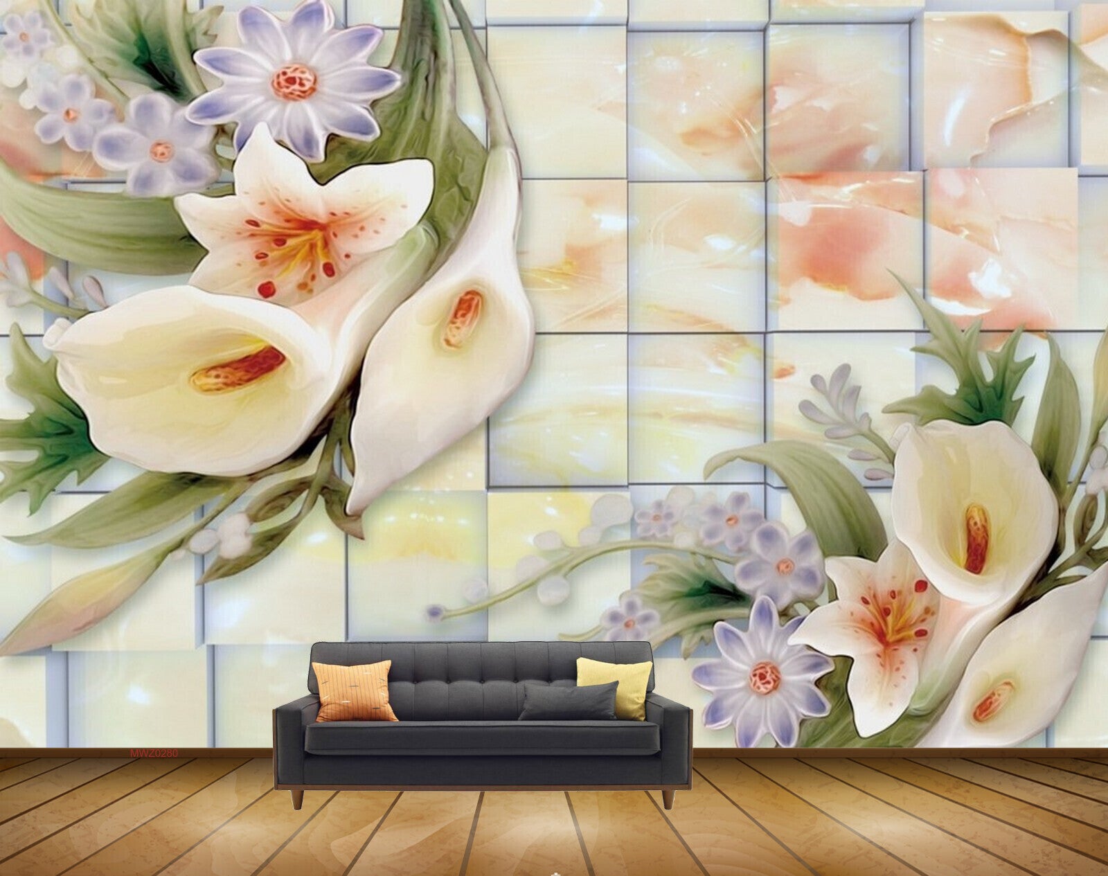 3D Stone Tiles Themed Wallpaper for Walls | lifencolors – Life n Colors