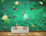 Avikalp MWZ0538 White Flowers Fishes Sea HD Wallpaper