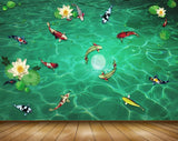 Avikalp MWZ0538 White Flowers Fishes Sea 3D HD Wallpaper