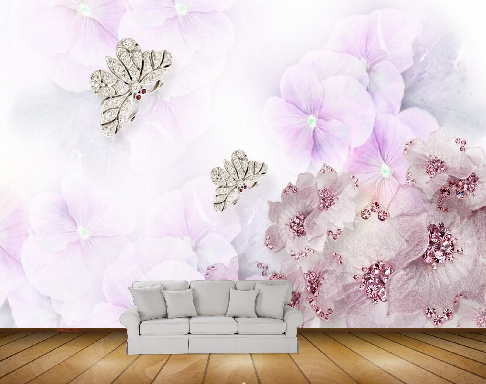 Avikalp MWZ0652 Pinkish White Flowers 3D HD Wallpaper