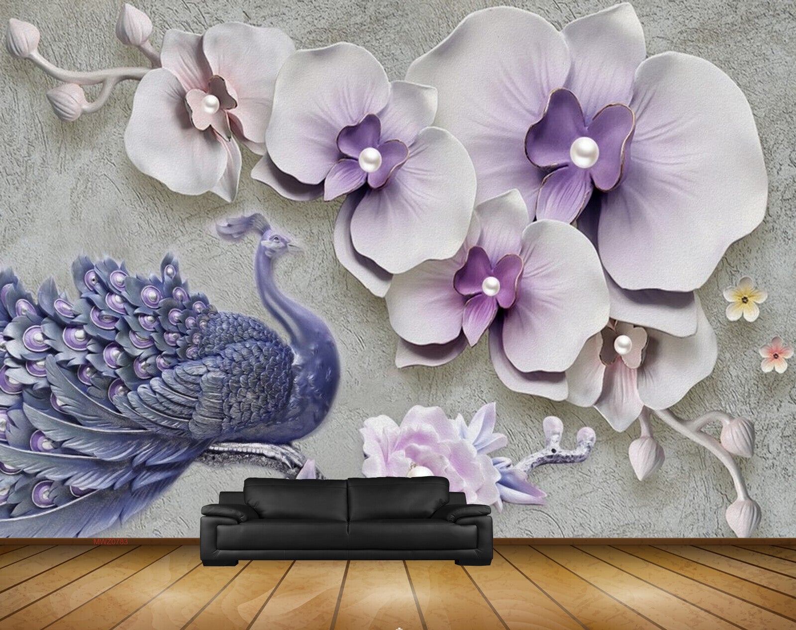 Avikalp MWZ0783 Peacock White Flowers 3D HD Wallpaper – Avikalp  International 3D Wallpapers