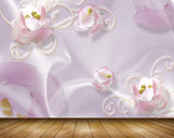 Avikalp MWZ0861 Pink White Flowers 3D HD Wallpaper